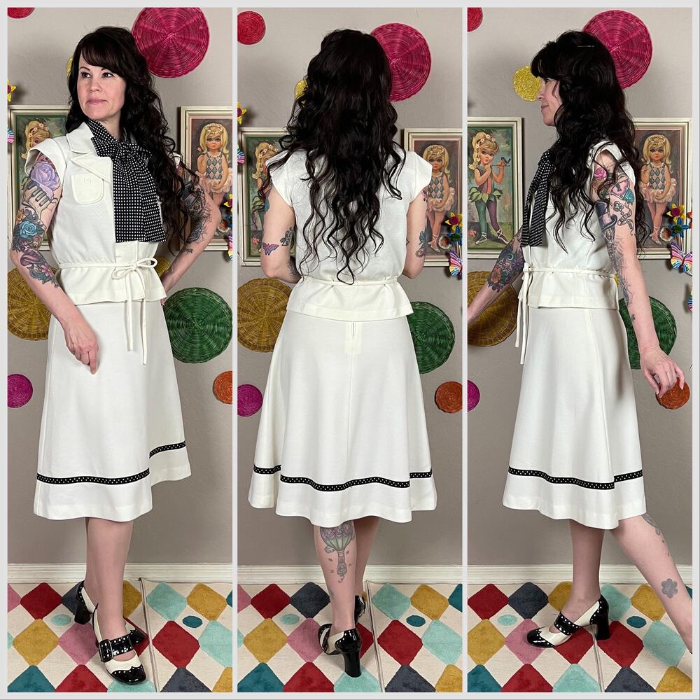 Vintage 1970s 3-Piece Jacket Blouse and Skirt Set - Picture 3 of 10